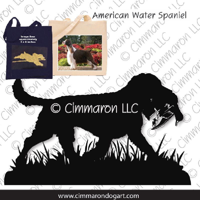 am-water005tote - American Water Spaniel Retrieving Tote Bag