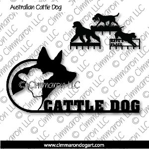 acd007h - Australian Cattle Dog Calf Decal Leash Rack