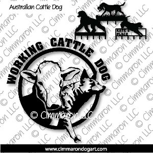 acd008h - Australian Cattle Dog Calf 'n Text Leash Rack