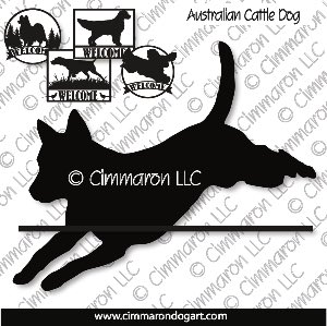acd006s - Australian Cattle Dog Jumping House and Welcome Signs