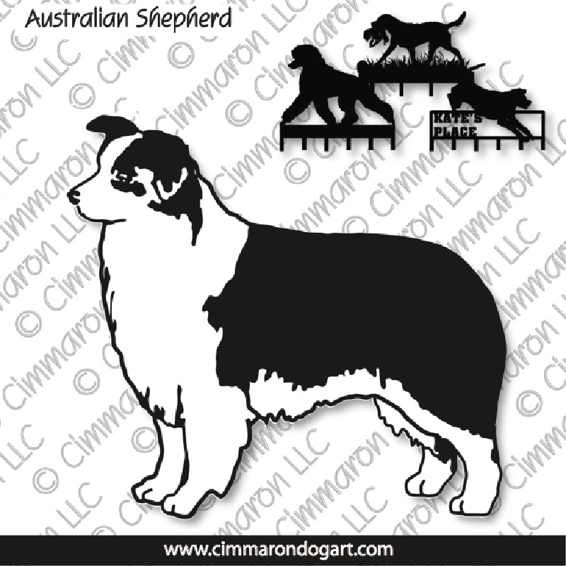 au-shep003ls - Australian Shepherd Line MACH Bars-Rosette Bars