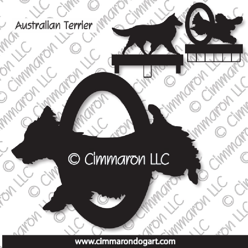 au-ter003ls - Australian Terrier Agility MACH Bar or Ribbon Holder