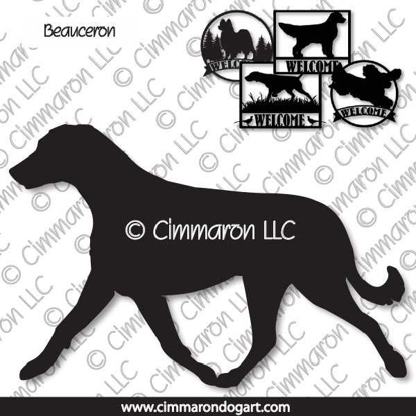 beau004s - Beauceron Drop Ear Standing House and Welcome Signs