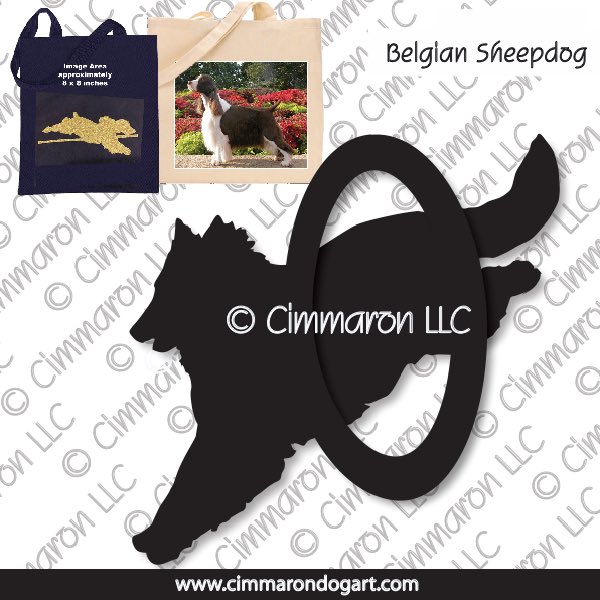 belgians003tote - Belgian Sheepdog Agility Tote Bag