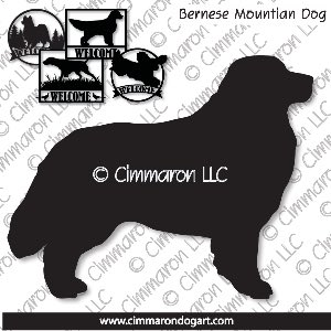 bmd001s - Bernese Mountain Dog House and Welcome Signs