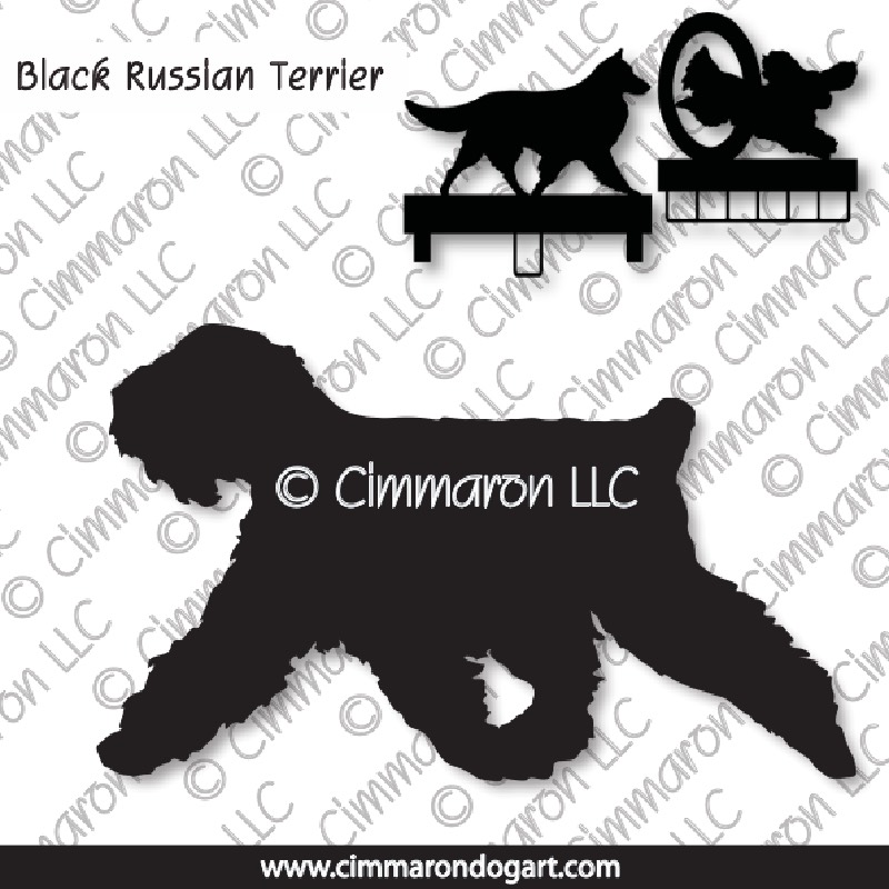 blk-russ002ls - Black Russian Terrier Tail MACH Bars-Rosette Bars