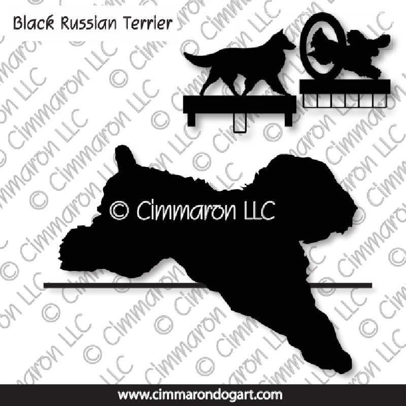 blk-russ004ls - Black Russian Terrier Tail Gaiting MACH Bars-Rosette Bars