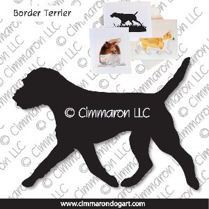 brter002n - Border Terrier Gaiting Note Cards
