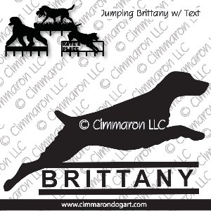 britt010h - Brittany Jumping with Text Leash Rack