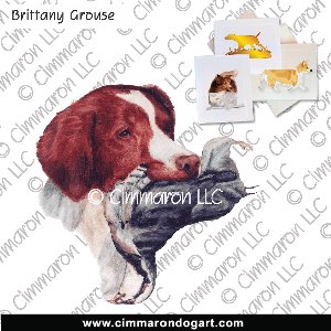 britt043n - Brittany With Grouse Color Note Cards