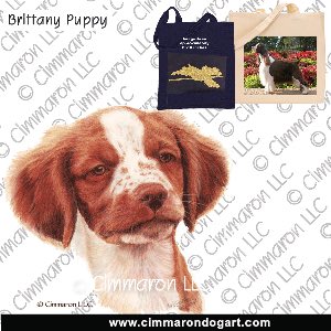 britt030tote - Brittany Puppy Portrait Tote Bag