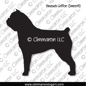 brusgr005n - Brussels Griffon Smooth Standing Silhouette Note Cards