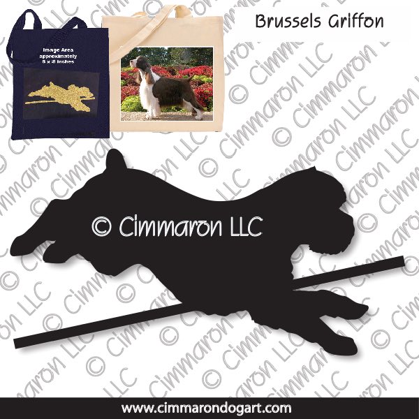brusgr004tote - Brussels Griffon Jumping Tote Bag