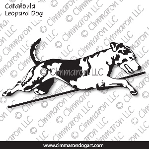 catah010d - Catahoula Leopard Dog Jumping Outline Decal