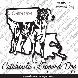 catah002d - Catahoula Leopard Dog State Outline Decal