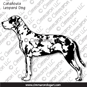 catah004d - Catahoula Leopard Dog Outline