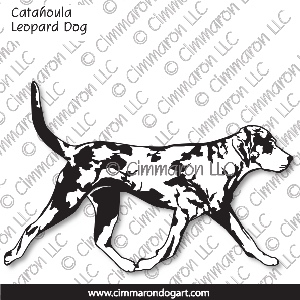 catah006d - Catahoula Leopard Dog Gaiting Outline Decal