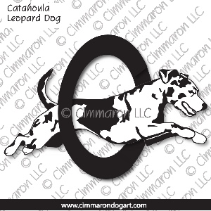 catah008d - Catahoula Leopard Dog Agility Outline Decal