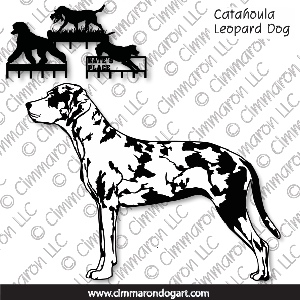 catah004h - Catahoula Leopard Dog Outline Leash Rack