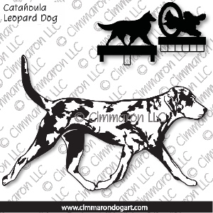 catah006ls - Catahoula Leopard Dog Gaiting Outline MACH Bar