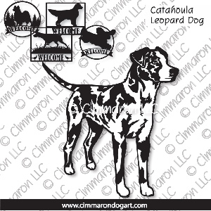 catah001s - Catahoula Leopard Dog Standing House and Welcome Signs