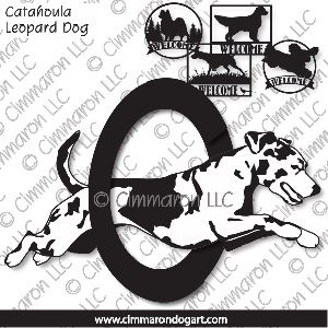 catah008s - Catahoula Leopard Dog Agility Outline House and Welcome Signs