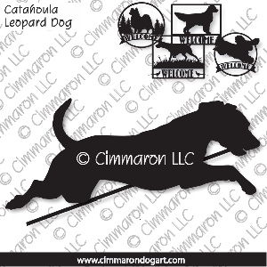 catah009s - Catahoula Leopard Dog Jumping House and Welcome Signs