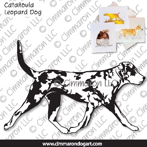 catah006n - Catahoula Leopard Dog Gaiting Outline Note Cards