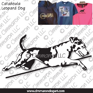 catah010t - Catahoula Leopard Dog Jumping Outline Shirts