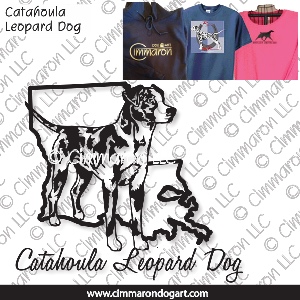 catah002t - Catahoula Leopard Dog State Outline Shirts