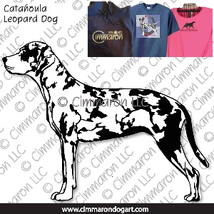 catah004t - Catahoula Leopard Dog Outline Shirts