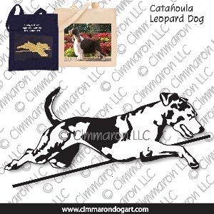 catah010tote - Catahoula Leopard Dog Jumping Outline Tote Bag