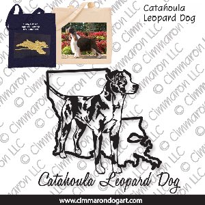 cata002tote - Catahoula Leopard Dog State Outline Tote Bag