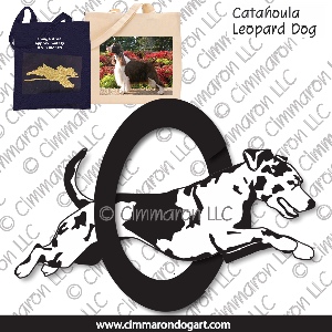 catah008tote - Catahoula Leopard Dog Agility Outline Tote Bag