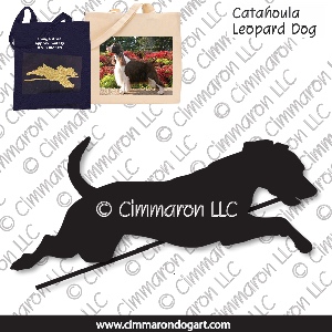 catah009tote - Catahoula Leopard Dog Jumping Tote Bag