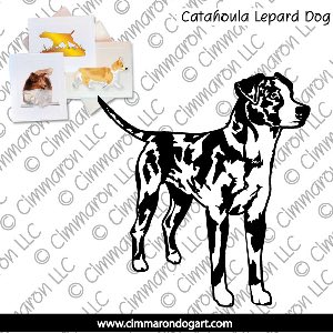 cata001n - Catahoula Leopard Dog Standing Note Cards