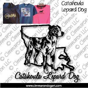 catah002t - Catahoula Leopard Dog State Outline Shirts
