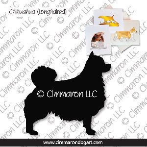 chichi-r-006n - Chihuahua Long Coated Stacked Note Cards