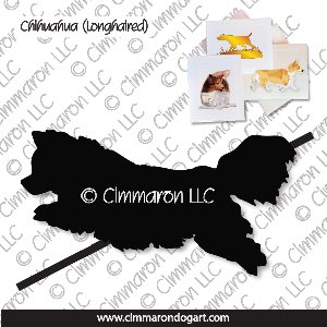 chichi-r-009n - Chihuahua Long Coated Jumping Note Cards