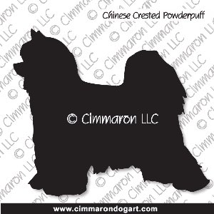crested-pp006d - Chinese Crested Powder Puff Standing Decal