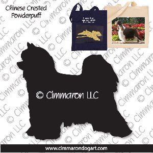 crested-pp006tote - Chinese Crested Powder Puff Standing Tote Bag