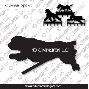 clumber004h - Clumber Spaniel Jumping Leash Rack