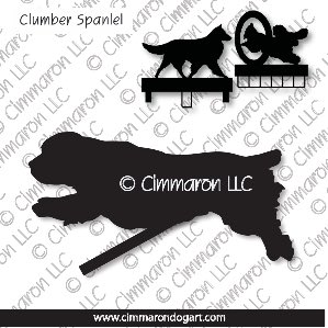 clumber004ls - Clumber Spaniel Jumping MACH Bars-Rosette Bars