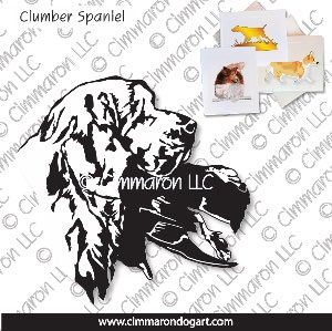 clumber006n - Clumber Spaniel Retrieve Note Cards