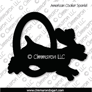 cocker010d - Cocker Spaniel Agility Less Coat Decal