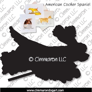 cocker014n - Cocker Spaniel Jumping Full Tail Note Cards