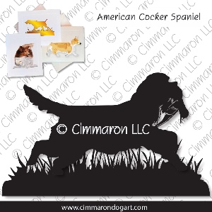 cocker016n - Cocker Spaniel Full Tail Retrieving Note Cards