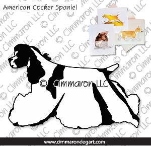 cocker007n - Cocker Spaniel Parti Moving Note Cards