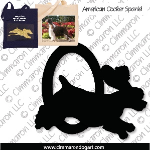 cocker010tote - Cocker Spaniel Agility Less Coat Tote Bag