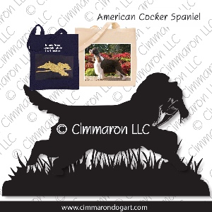 cocker016tote - Cocker Spaniel Full Tail Retrieving Tote Bag